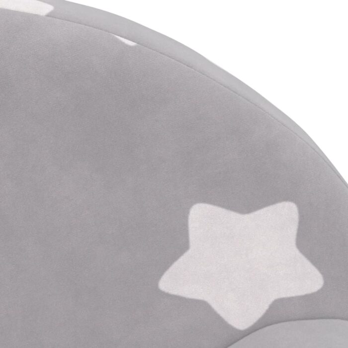 Canapé-lit enfant 2 places gris clair étoiles peluche douce – Image 5