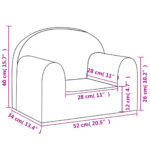 Canapé pour enfants gris clair avec étoiles peluche douce – Image 5