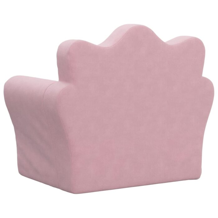 Canapé pour enfants rose peluche douce – Image 3