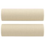 Canapé 2 places avec oreillers décoratifs crème 140 cm tissu – Image 3