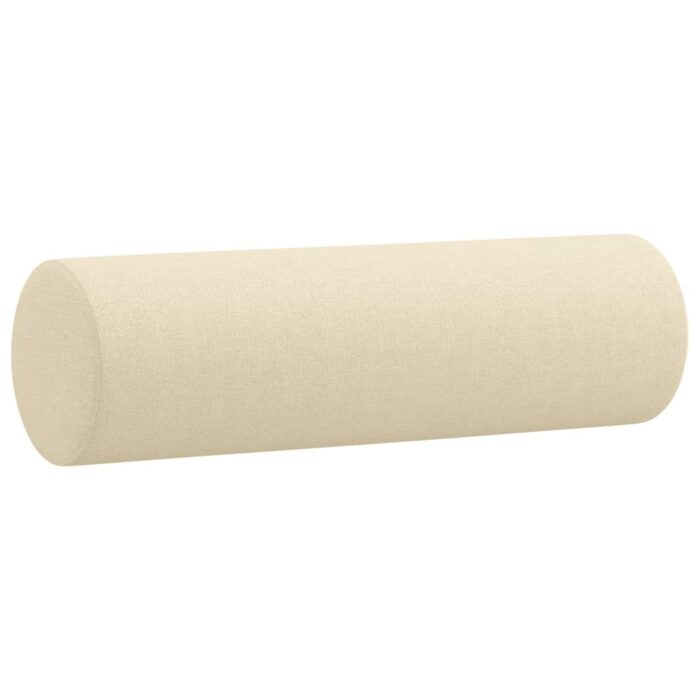 Canapé 2 places avec oreillers décoratifs crème 140 cm tissu – Image 4