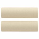 Canapé 2 places avec oreillers décoratifs crème 140 cm tissu – Image 3