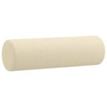 Canapé 3 places avec oreillers décoratifs crème 180 cm tissu – Image 4