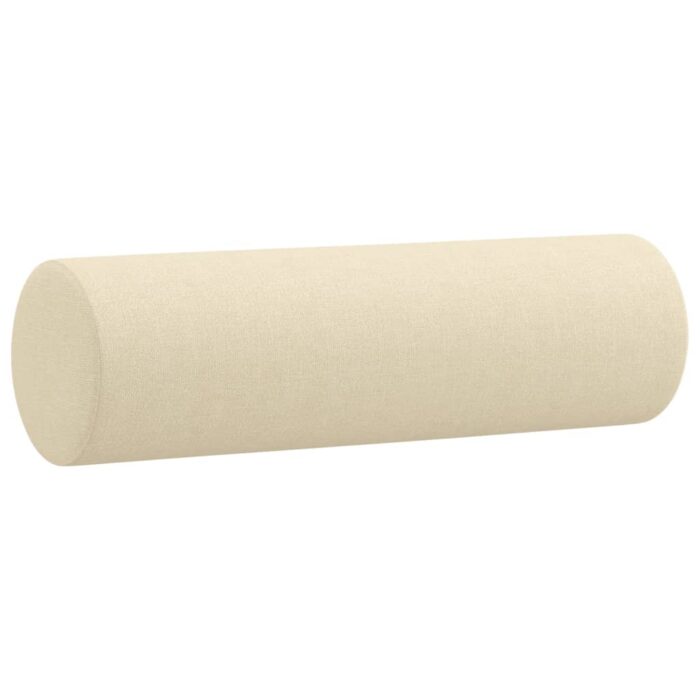 Canapé 3 places avec oreillers décoratifs crème 180 cm tissu – Image 4