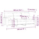 Canapé 3 places avec oreillers décoratifs crème 180 cm tissu – Image 6