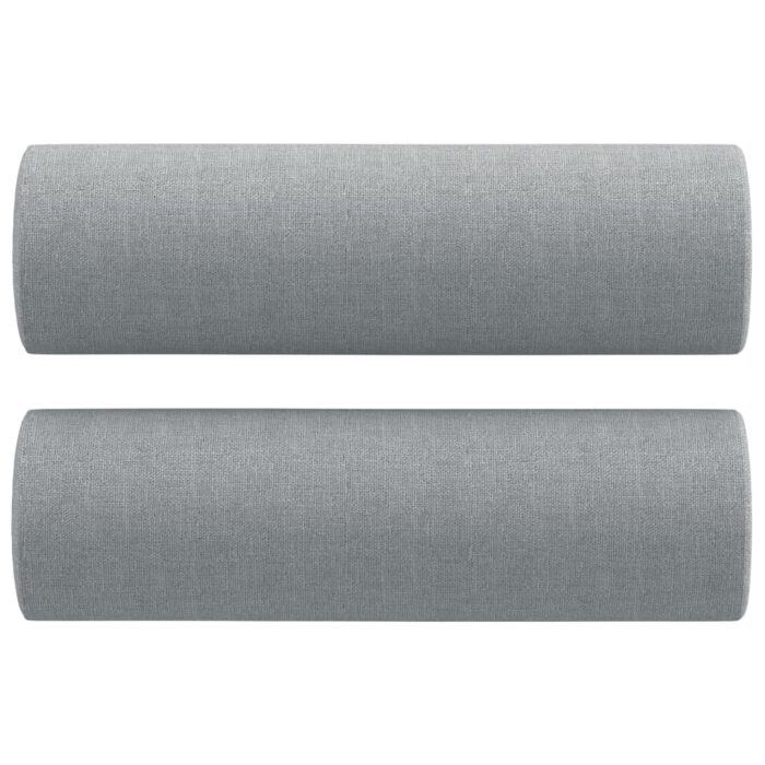 Canapé 2 places avec oreillers gris clair 120 cm tissu – Image 3
