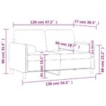 Canapé 2 places avec oreillers gris clair 120 cm velours – Image 6