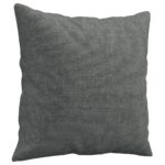 Canapé 2 places avec oreillers gris foncé 140 cm tissu – Image 4