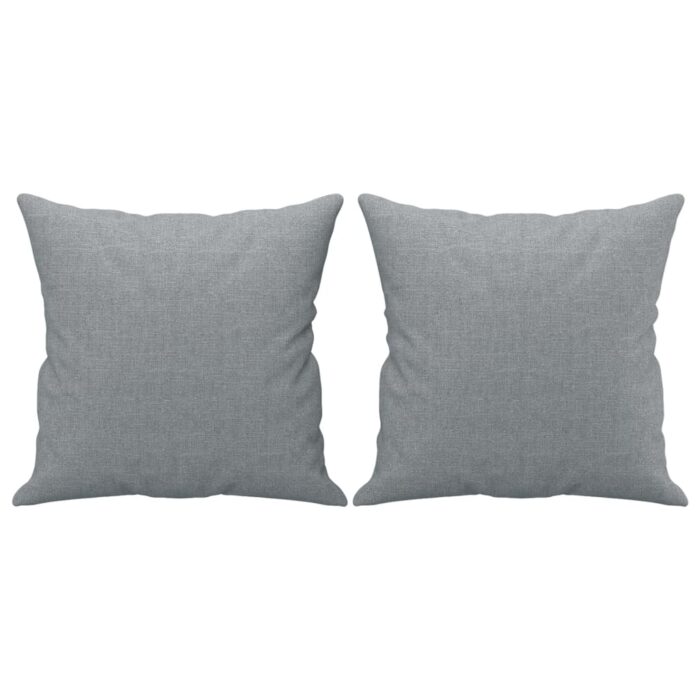 Canapé 3 places avec oreillers gris clair 180 cm tissu – Image 3