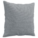 Canapé 3 places avec oreillers gris clair 180 cm tissu – Image 4