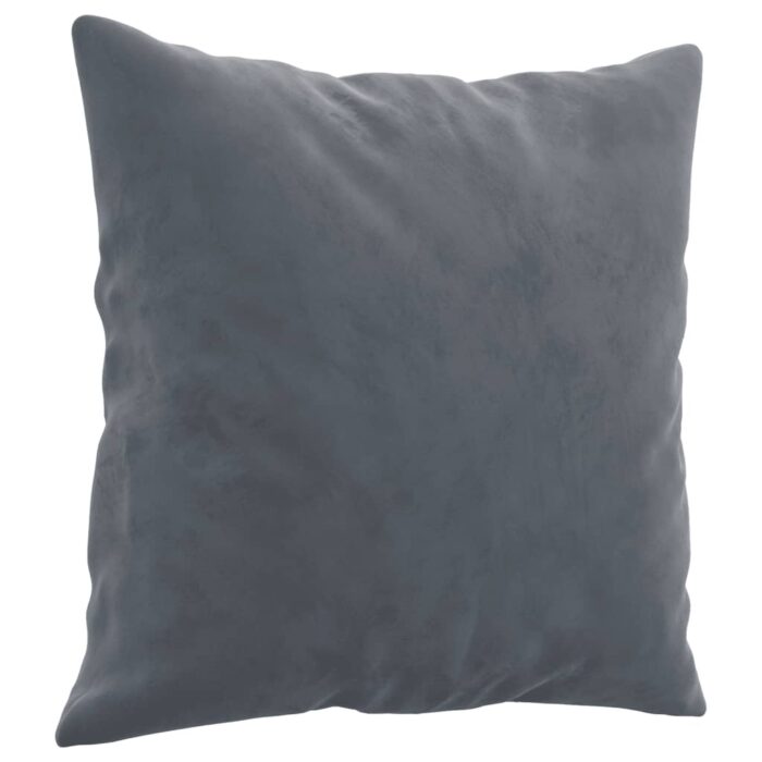 Canapé 2 places avec oreillers gris foncé 120 cm velours – Image 4