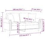 Canapé 2 places avec oreillers gris foncé 140 cm velours – Image 6