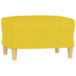 Fauteuil avec repose-pied Jaune clair 60 cm Tissu – Image 3