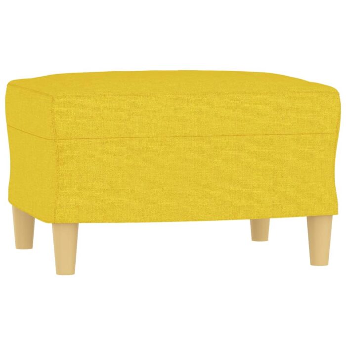 Fauteuil avec repose-pied Jaune clair 60 cm Tissu – Image 3
