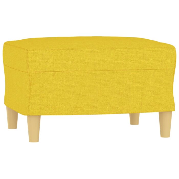 Canapé à 3 places avec repose-pieds Jaune clair 180 cm Tissu – Image 3