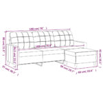 Canapé à 3 places avec repose-pieds Jaune clair 180 cm Tissu – Image 5