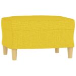 Fauteuil avec repose-pied Jaune clair 60 cm Tissu – Image 3
