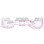 Ensemble de canapés 3 pcs avec coussins Gris clair Tissu – Image 6