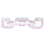 Ensemble de canapés 3 pcs avec coussins Taupe Tissu – Image 6