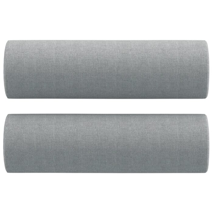 Ensemble de canapés 3 pcs coussins gris clair tissu – Image 4