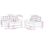 Ensemble de canapés 2 pcs avec coussins Marron Tissu – Image 4