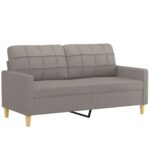 Ensemble de canapés 2 pcs avec coussins Taupe Tissu – Image 2