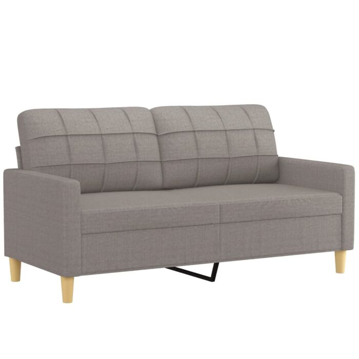 Ensemble de canapés 2 pcs avec coussins Taupe Tissu – Image 2