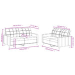Ensemble de canapés 2 pcs avec coussins Taupe Tissu – Image 4