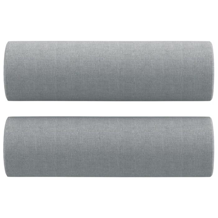 Ensemble de canapés 2 pcs coussins gris clair tissu – Image 3