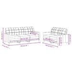 Ensemble de canapés 2 pcs avec coussins Gris foncé Tissu – Image 4