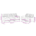 Ensemble de canapés 2 pcs coussins gris clair tissu – Image 6
