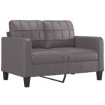 Ensemble de canapés 3 pcs avec coussins Gris Similicuir – Image 2