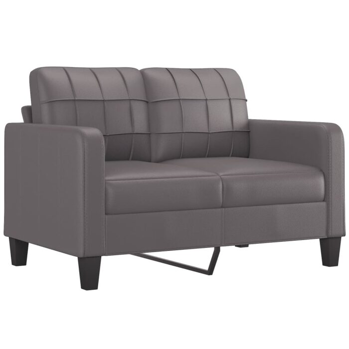 Ensemble de canapés 3 pcs avec coussins Gris Similicuir – Image 2