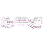 Ensemble de canapés 3 pcs avec coussins Gris Similicuir – Image 6