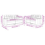 Ensemble de canapés 2 pcs avec coussins Noir Similicuir – Image 5