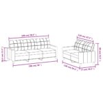 Ensemble de canapés 2 pcs avec coussins Noir Similicuir – Image 5
