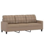 Ensemble de canapés 2 pcs avec coussins Cappuccino Similicuir – Image 2