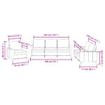Ensemble de canapés 3 pcs avec coussins Crème Similicuir – Image 6