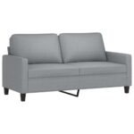Ensemble de canapés 2 pcs avec coussins Gris clair Tissu – Image 2