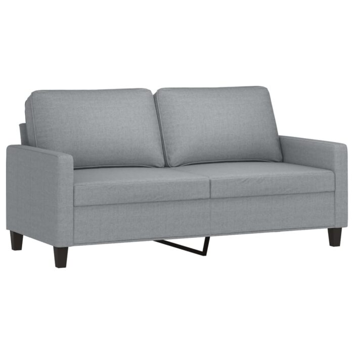 Ensemble de canapés 2 pcs avec coussins Gris clair Tissu – Image 2