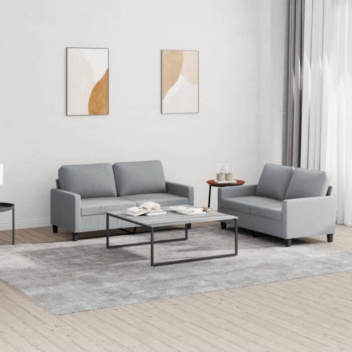 VXL8721012064119_m_en_hd_1.jpg Ensemble de canapés 2 pcs avec coussins Gris clair Tissu – Image 1