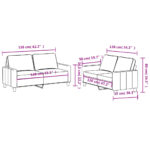 Ensemble de canapés 2 pcs avec coussins Crème Tissu – Image 4