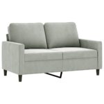 Ensemble de canapés 3 pcs avec coussins Gris clair Velours – Image 2