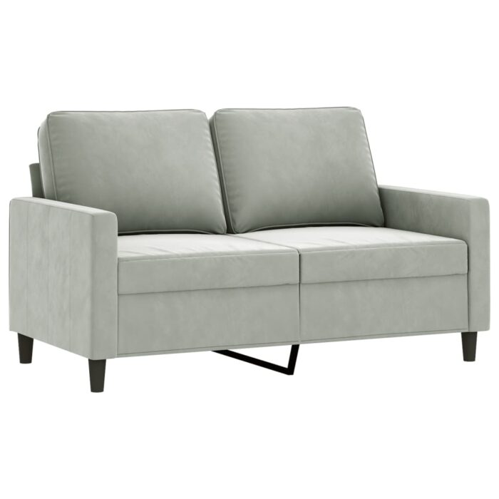 Ensemble de canapés 3 pcs avec coussins Gris clair Velours – Image 2