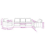 Ensemble de canapés 3 pcs avec coussins Gris foncé Velours – Image 5