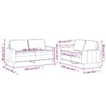 Ensemble de canapés 2 pcs avec coussins Gris foncé Velours – Image 4