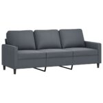 Ensemble de canapés 2 pcs avec coussins Gris foncé Velours – Image 2