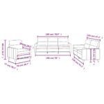 Ensemble de canapés 3 pcs avec coussins Jaune clair Tissu – Image 6