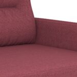 Ensemble de canapés 3 pcs avec coussins Rouge bordeaux Tissu – Image 4