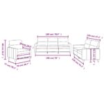Ensemble de canapés 3 pcs avec coussins Rouge bordeaux Tissu – Image 6